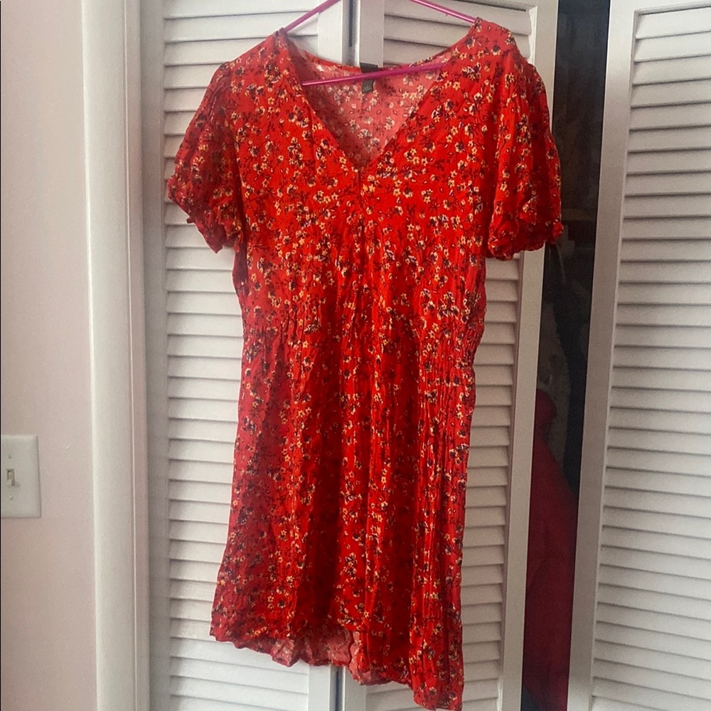 Floral Red Women's Dress